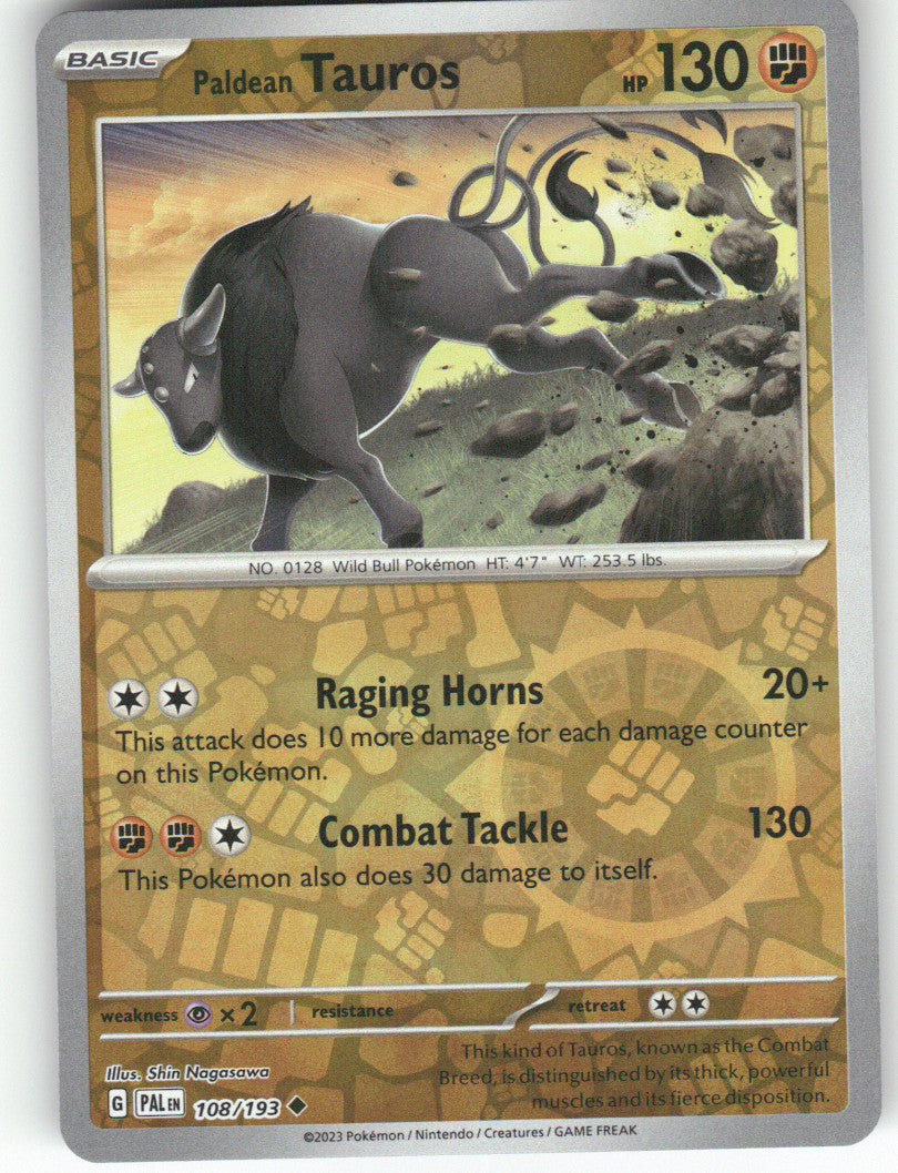 Paldean Tauros Reverse Holo Uncommon ME02: Phantasmal Flames 048/094 NM