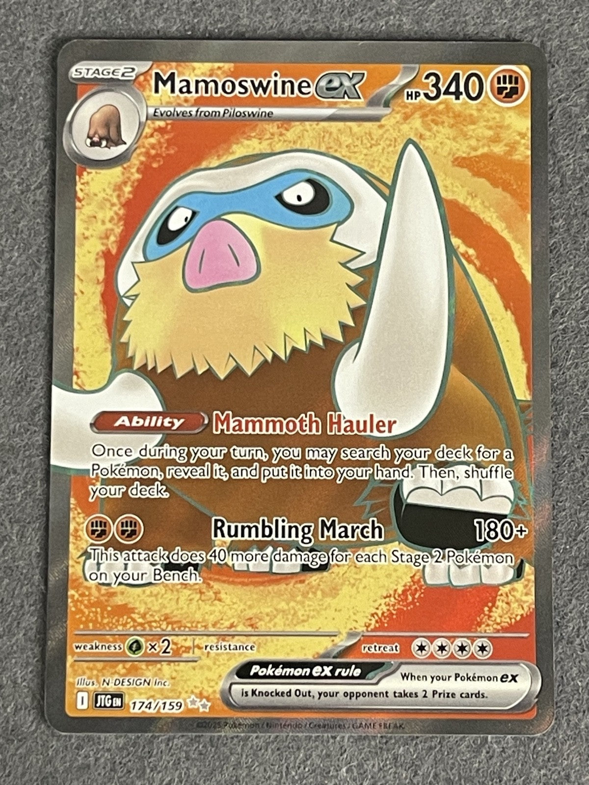 Mamoswine ex 2025 Journey Together #174/159 Near Mint