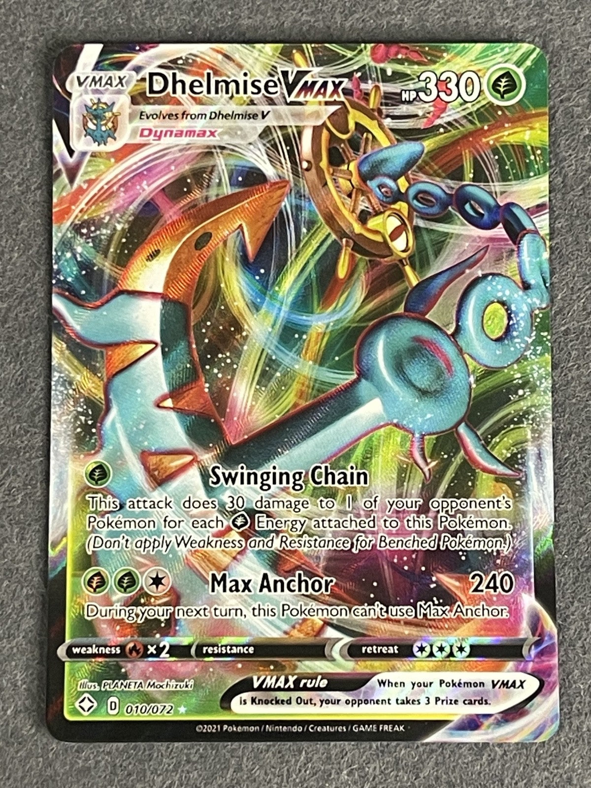 Dhelmise VMAX 2021 Shining Fates #010/072 Near Mint