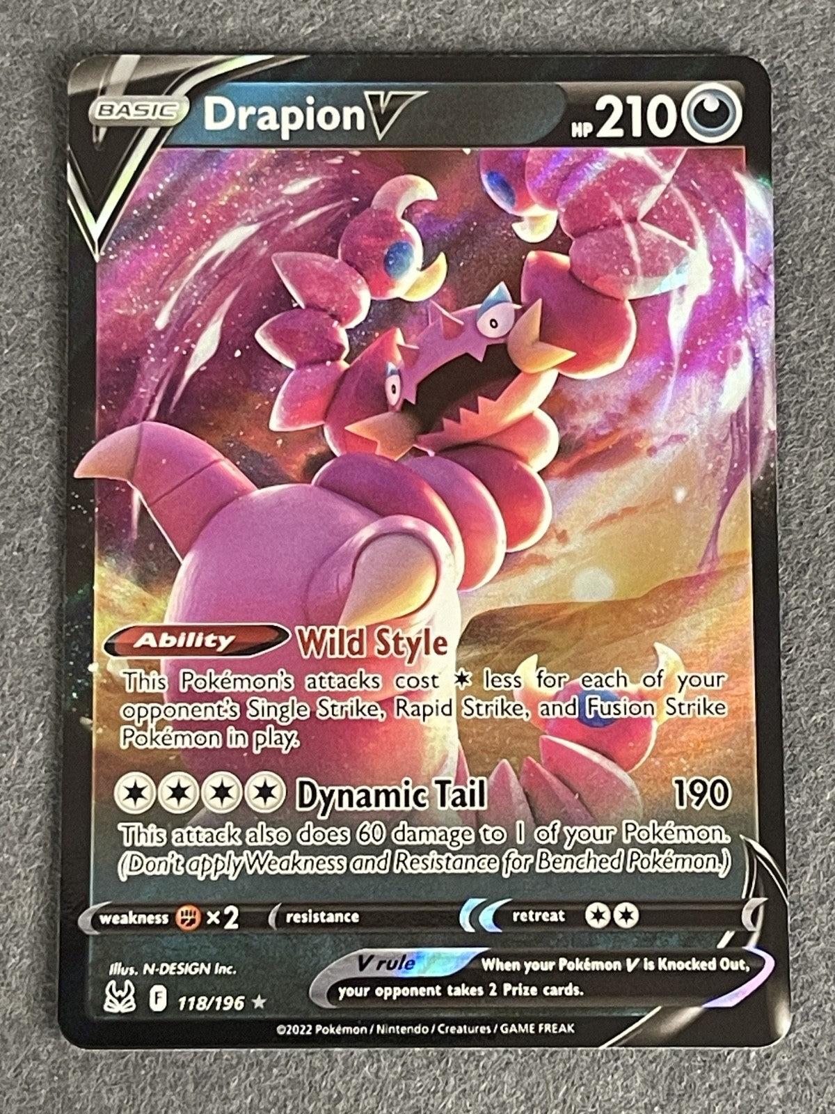 Drapion V 2022 Lost Origin #118/196 Near Mint