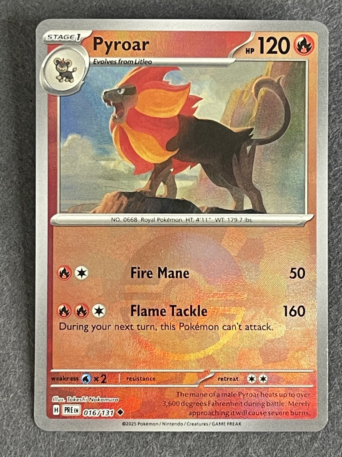 Pyroar 2025 Prismatic Evolutions #016/131 Near Mint