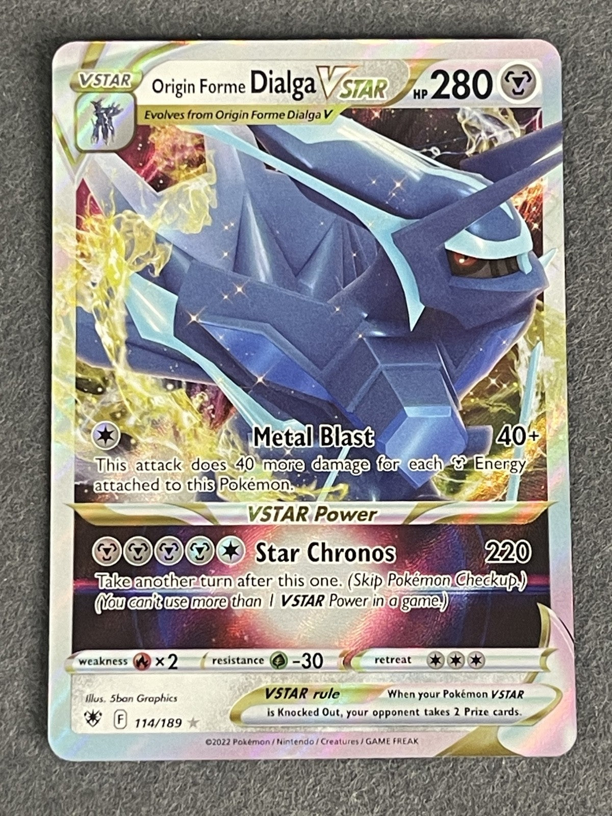 Origin Forme Dialga VSTAR 2022 Astral Radiance #114/189 Near Mint
