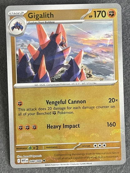 Gigalith 2025 White Flare #048/086 Near Mint