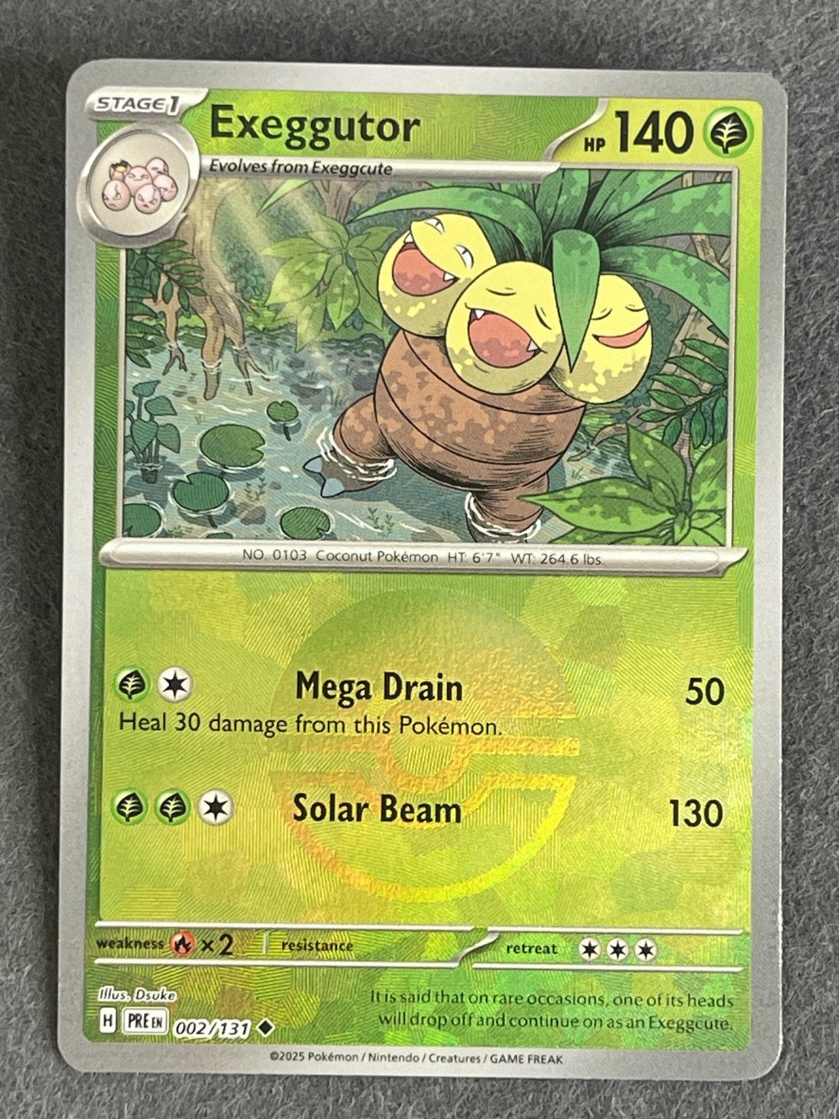 Exeggutor 2025 Prismatic Evolutions #002/131 Near Mint