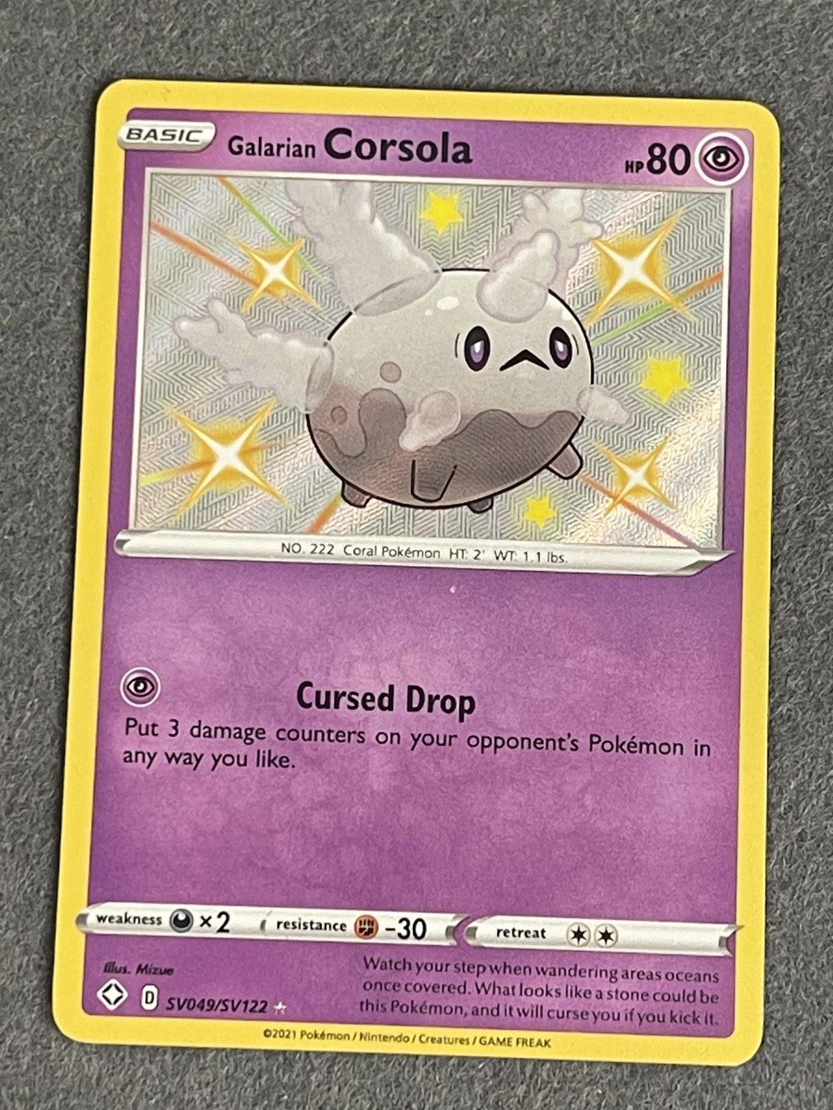 Galarian Corsola 2021 Shining Fates #SV049/SV122 Near Mint