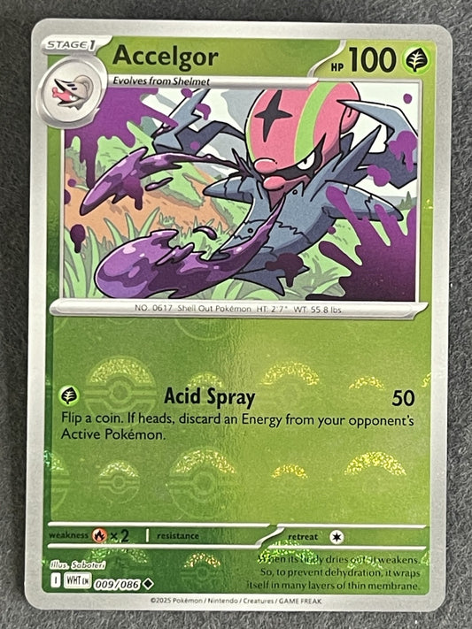 Accelgor 2025 White Flare #009/086 Near Mint