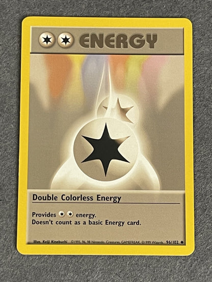Double Colorless Energy 1999 Base Set Unlimited #96/102 Lightly Played
