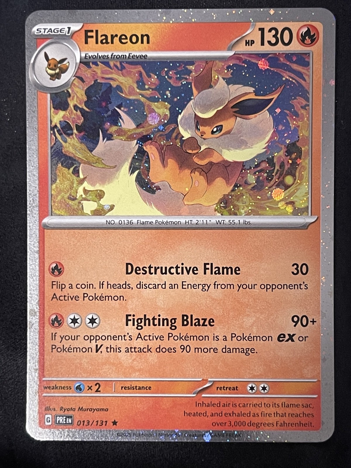 Flareon 2025 Prismatic Evolutions #013/131 Near Mint