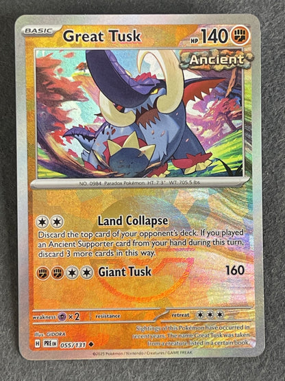 Great Tusk 2025 Prismatic Evolutions #055/131 Near Mint