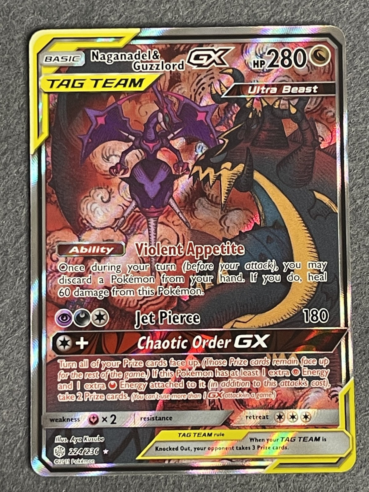 Naganadel & Guzzlord GX 2019 Cosmic Eclipse #224/236 Near Mint