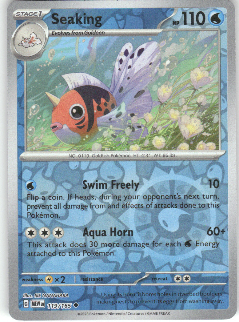 Seaking Reverse Holo Uncommon SV: Scarlet & Violet 151 119/165 NM