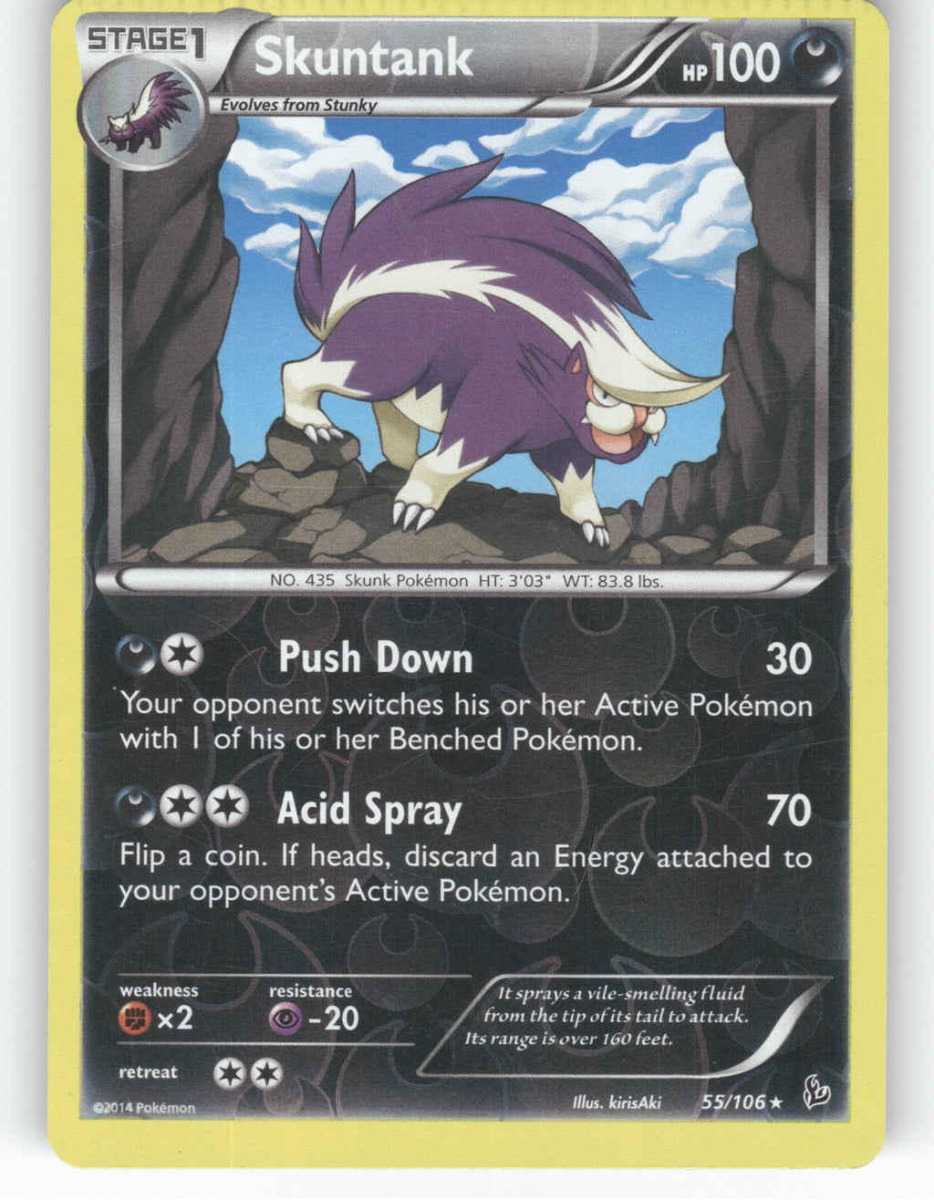 Skuntank Reverse Holo Rare XY - Flashfire 55/106 NM