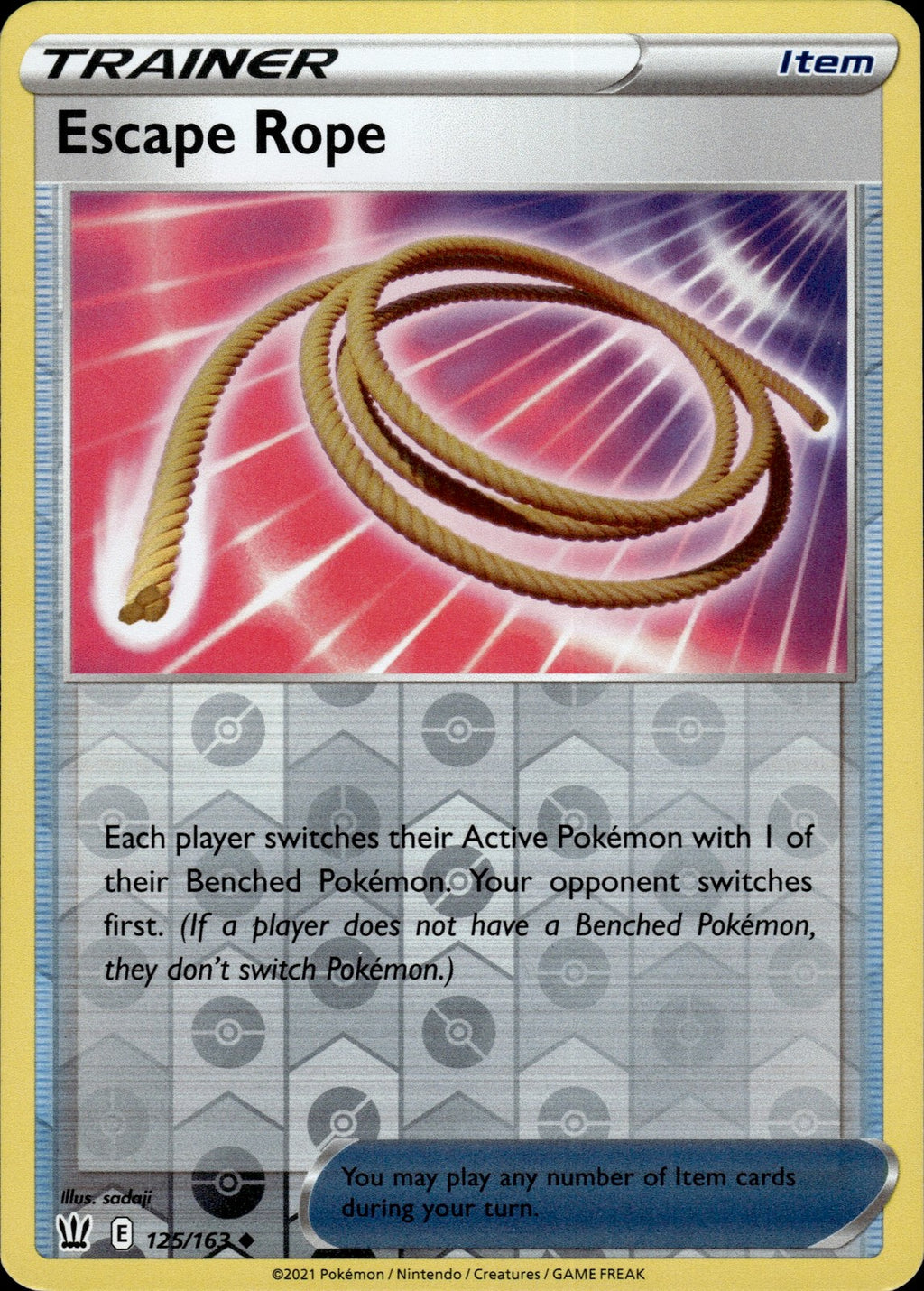 Escape Rope Reverse Holo Uncommon SWSH05: Battle Styles 125/163 NM