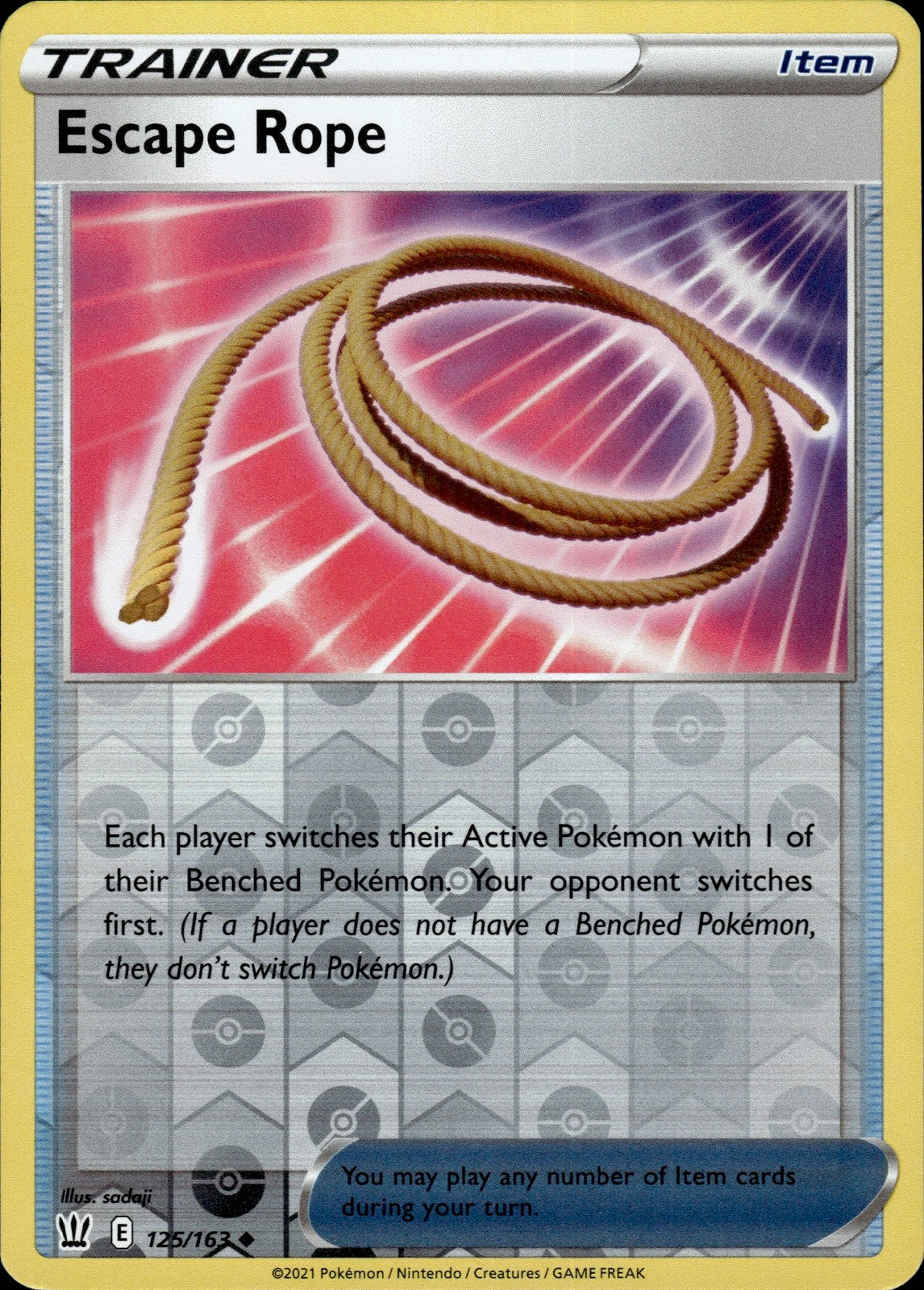 Escape Rope Reverse Holo Uncommon SWSH05: Battle Styles 125/163 NM