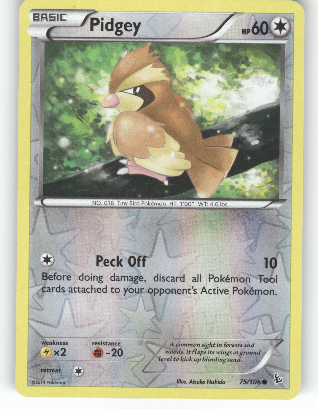 Pidgey Reverse Holo Common XY - Flashfire 75/106 NM