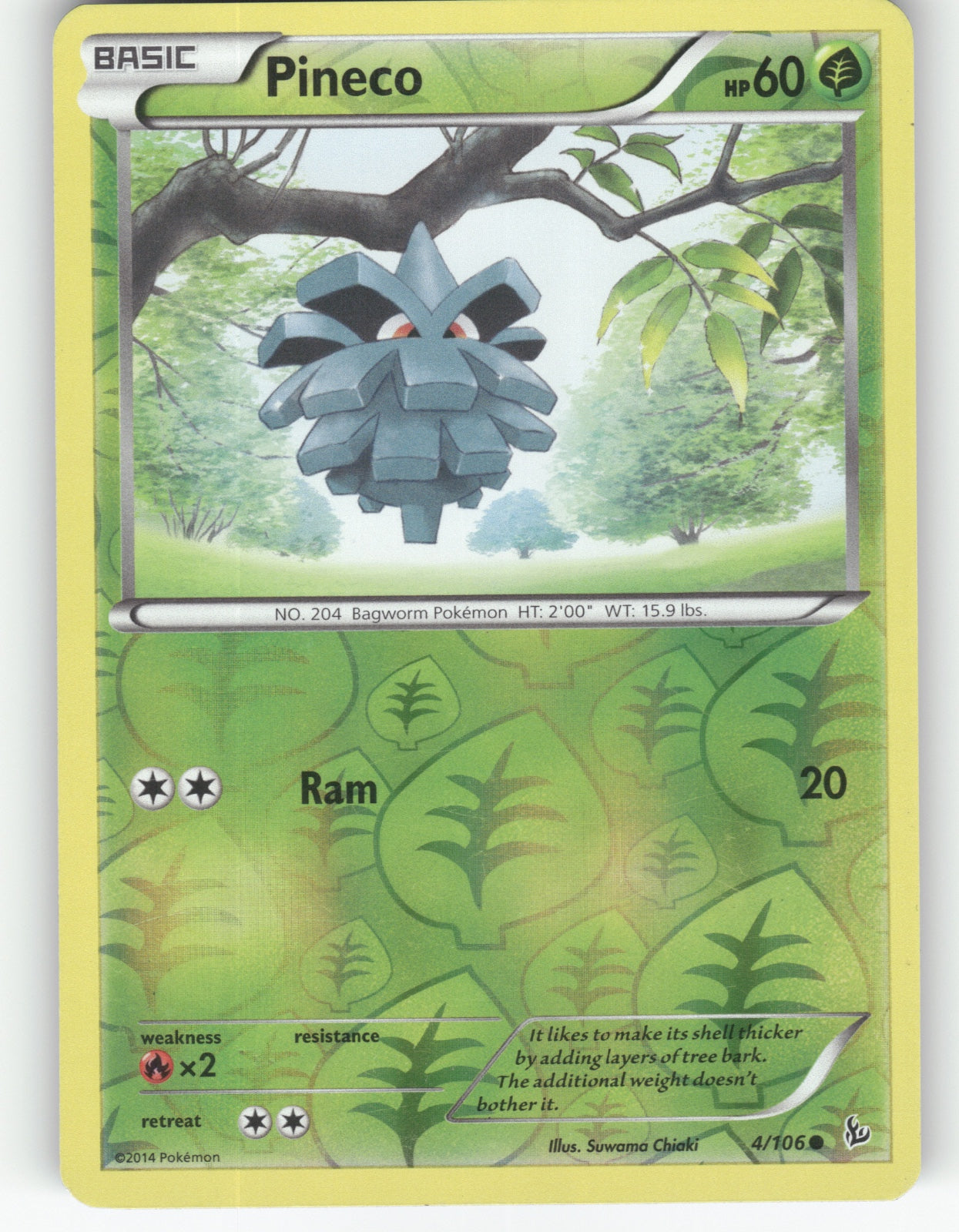 Pineco Reverse Holo Common XY - Flashfire 4/106 NM