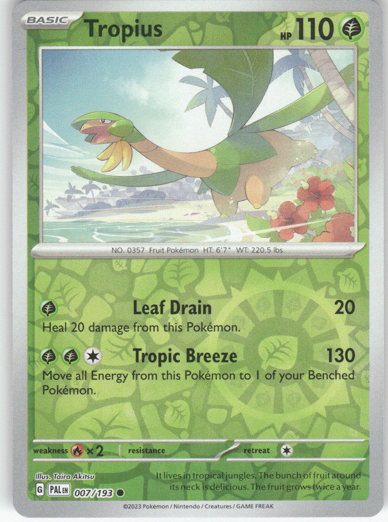 Tropius Reverse Holo Common SV02: Paldea Evolved 007/193 NM