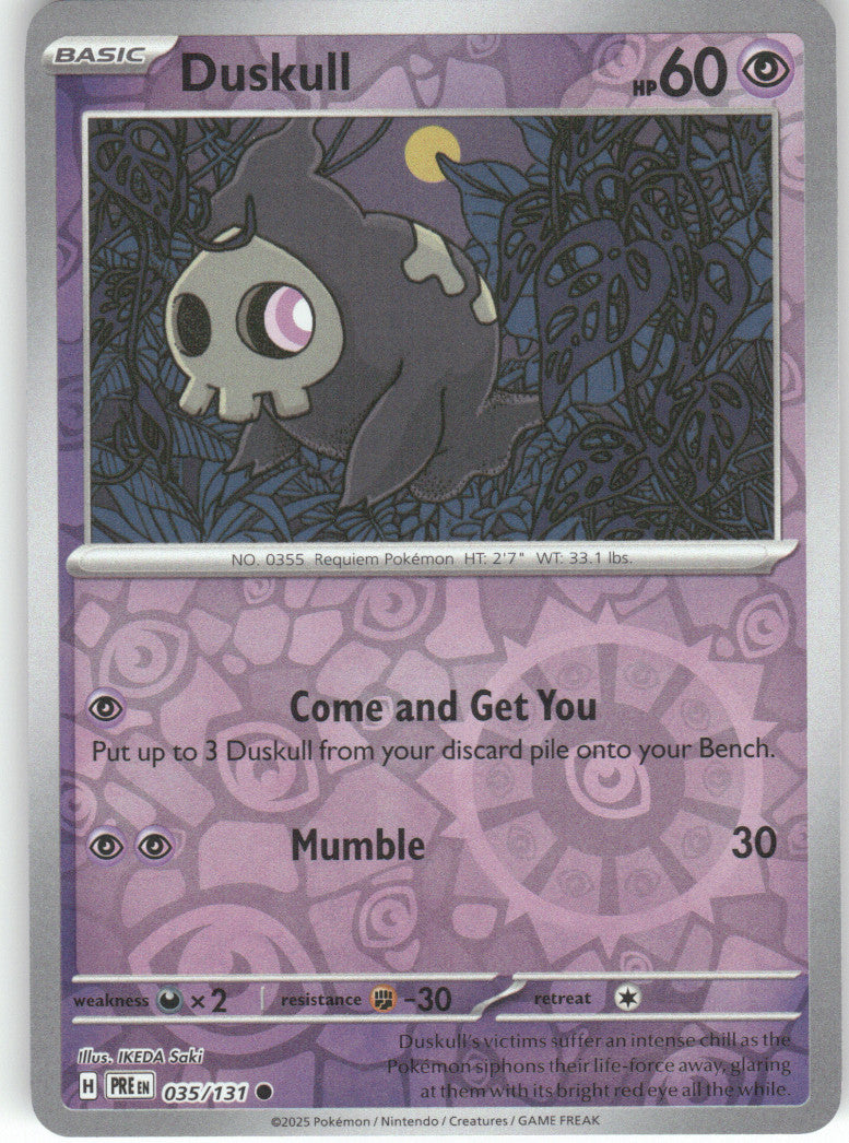Duskull Reverse Holo Common SV: Prismatic Evolutions 035/131 NM