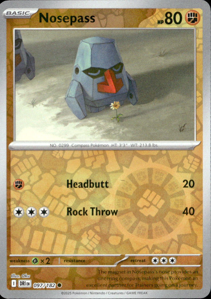 Nosepass Reverse Holo Common SV10: Destined Rivals 097/182 NM