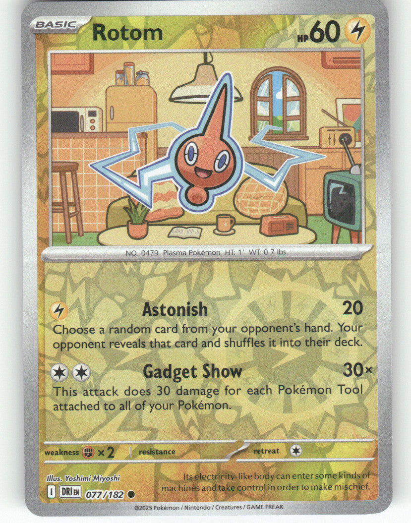 Rotom Reverse Holo Common SV10: Destined Rivals 077/182 NM