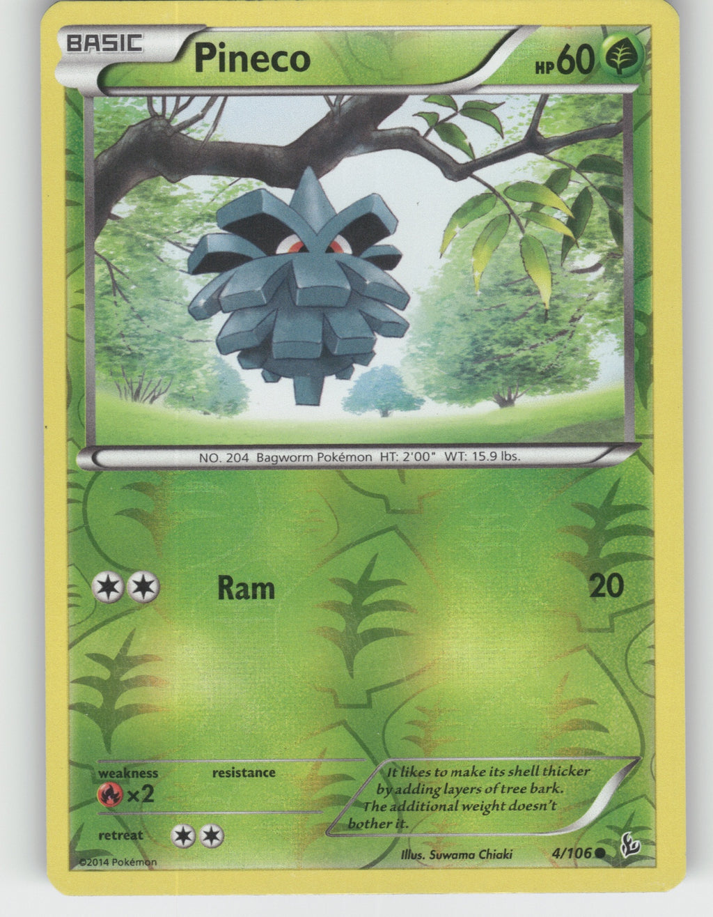 Pineco Reverse Holo Common XY - Flashfire 4/106 NM
