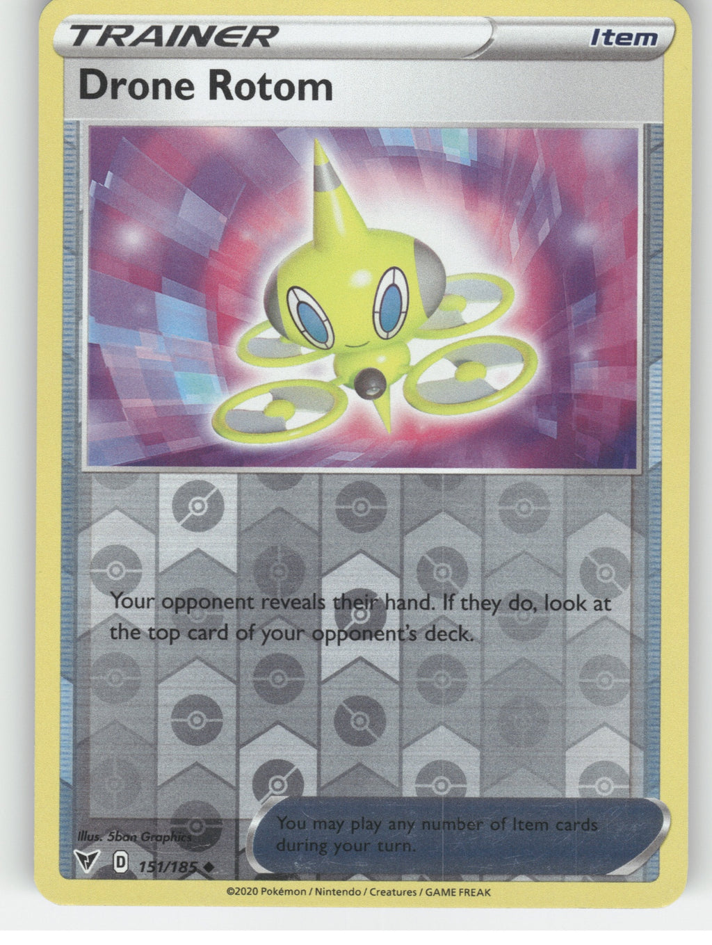 Drone Rotom Reverse Holo Uncommon SWSH04: Vivid Voltage 151/185 NM