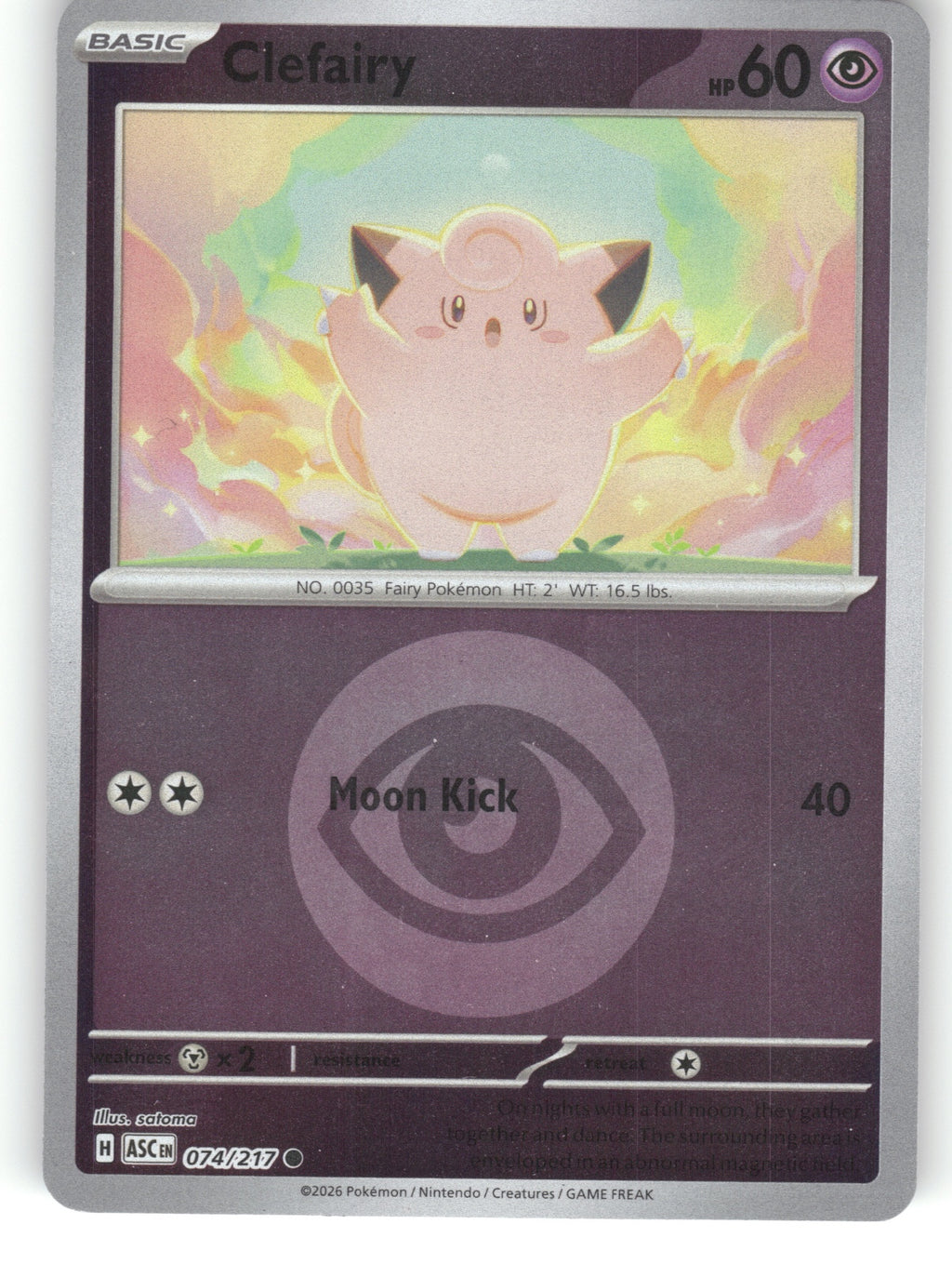 Clefairy (Energy Symbol Pattern) Reverse Holo Common ME: Ascended Heroes 074/217