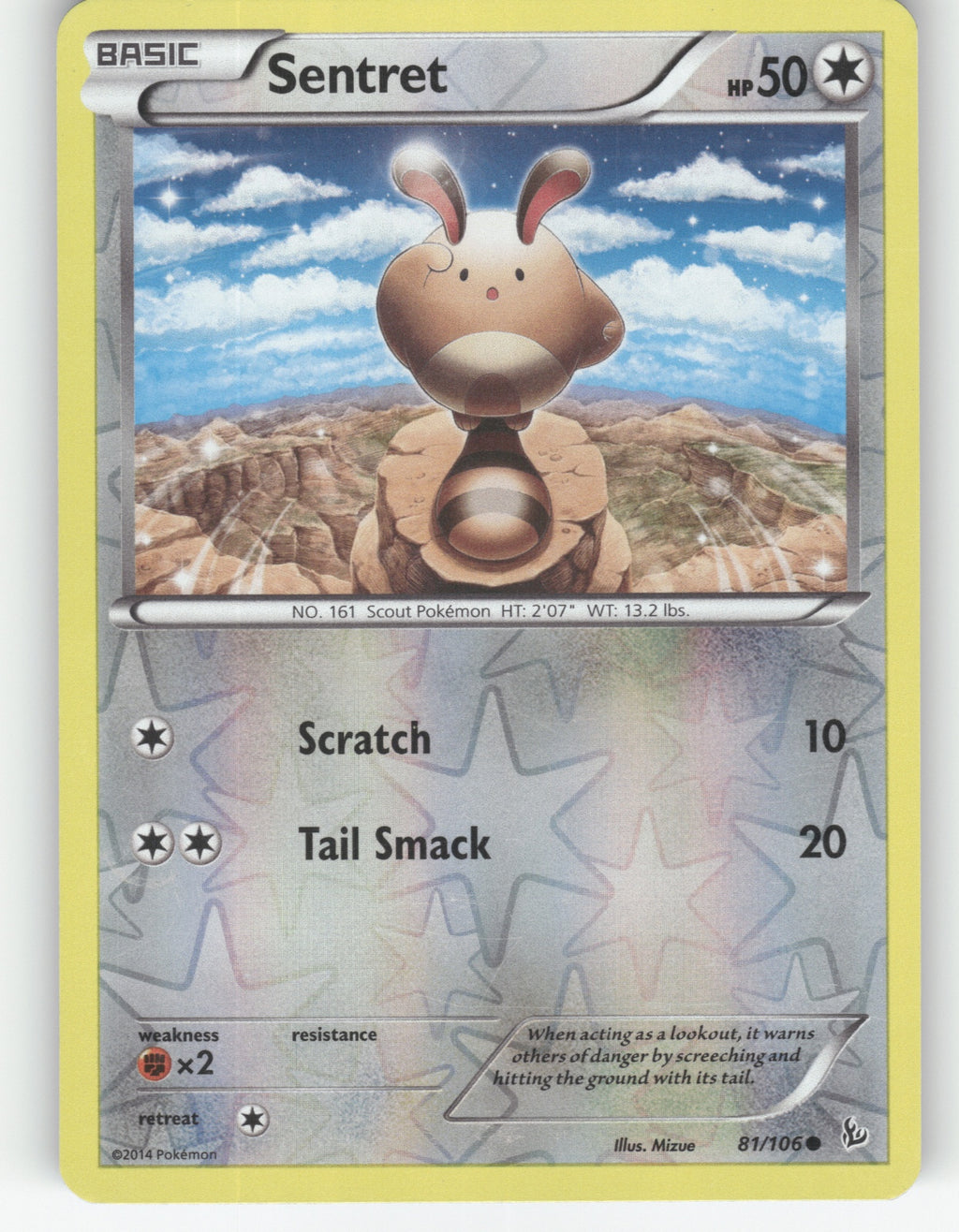 Sentret Reverse Holo Common XY - Flashfire 81/106 NM