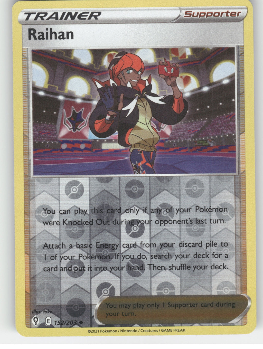 Raihan Reverse Holo Uncommon SWSH07: Evolving Skies 152/203 NM