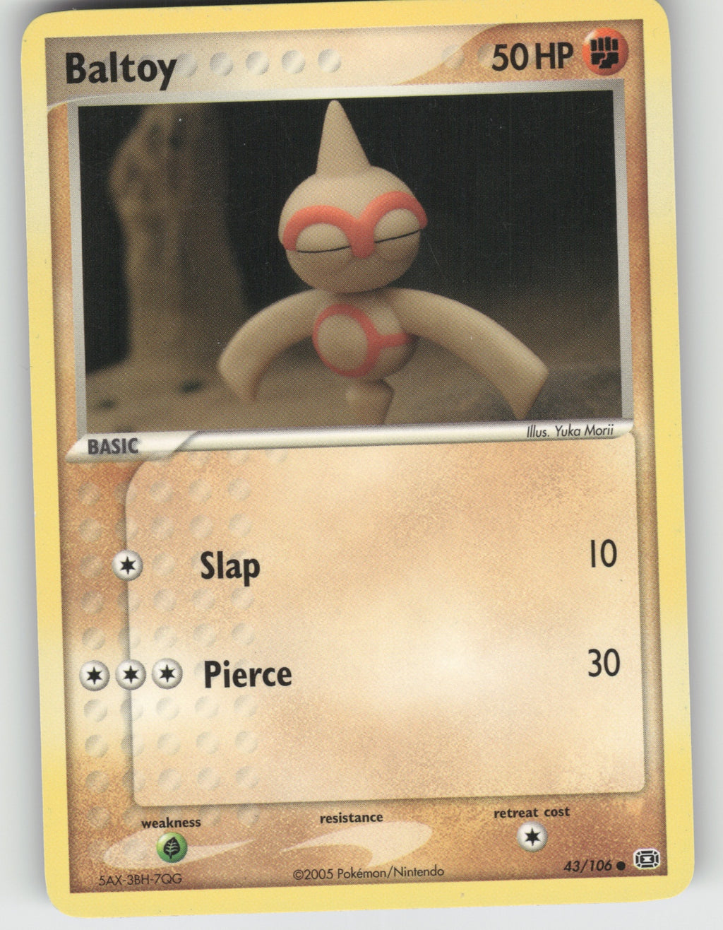 Baltoy Common EX Emerald 43/106 NM