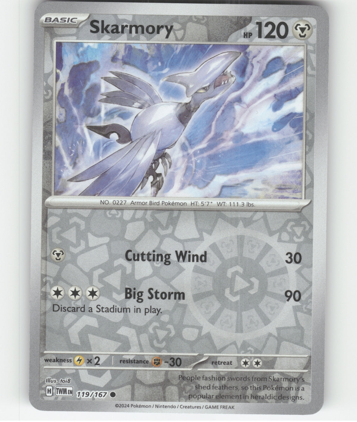 Skarmory Common SV06: Twilight Masquerade 119/167 NM