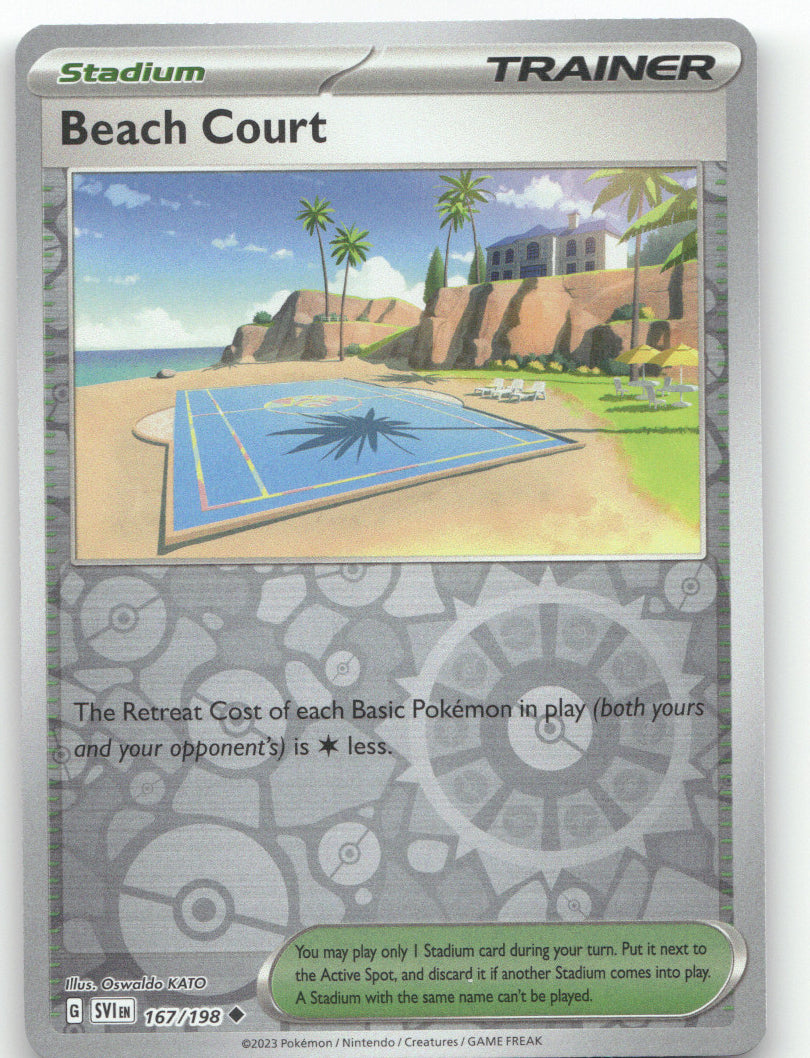 Beach Court Reverse Holo Uncommon SV01: Scarlet & Violet Base Set 167/198 NM