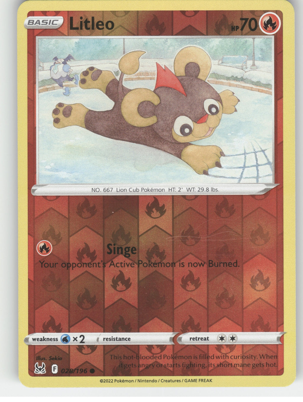 Litleo Reverse Holo Common SWSH11: Lost Origin 028/196 NM