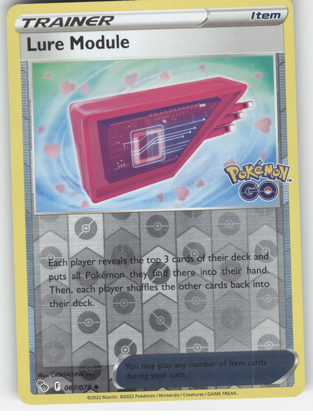 Lure Module Reverse Holo Uncommon Pokemon GO 067/078 NM