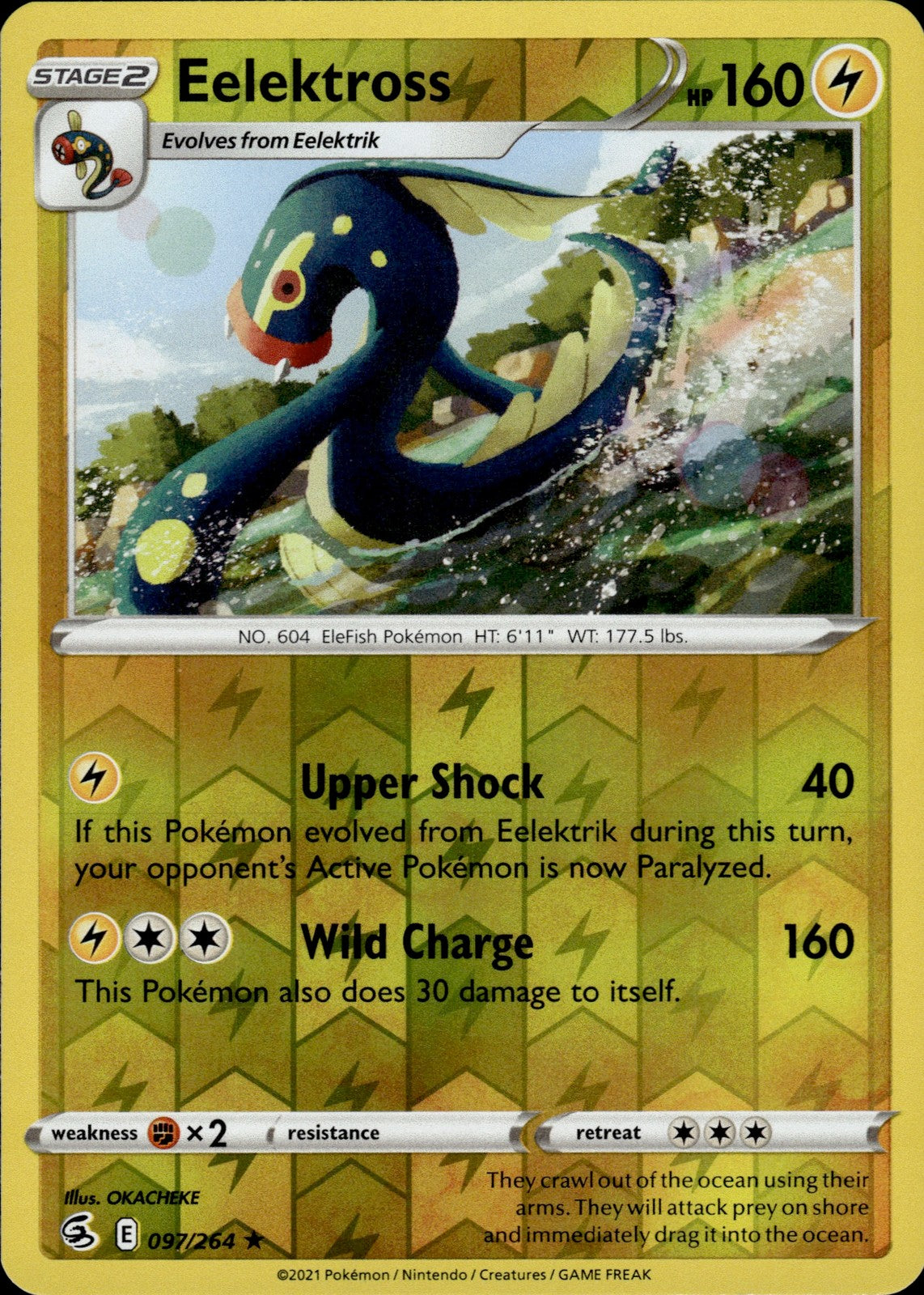 Eelektross Reverse Holo Rare SWSH08: Fusion Strike 097/264 NM