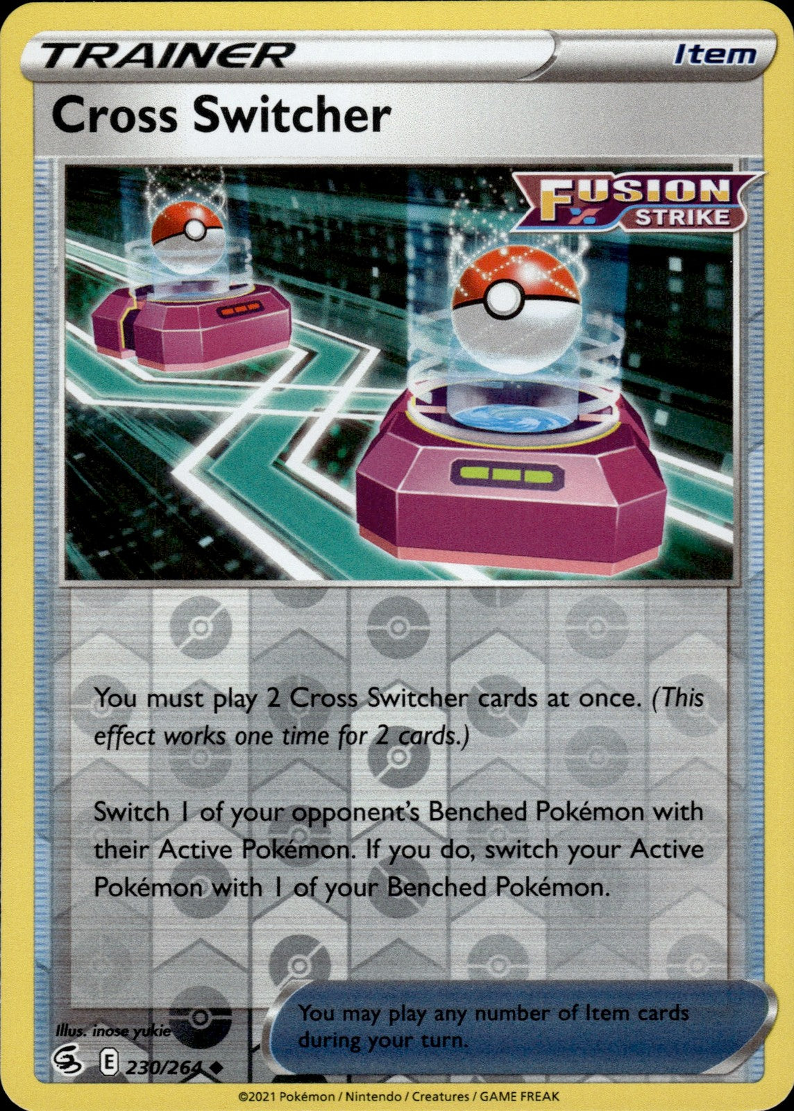 Cross Switcher Reverse Holo Uncommon SWSH08: Fusion Strike 230/264 NM