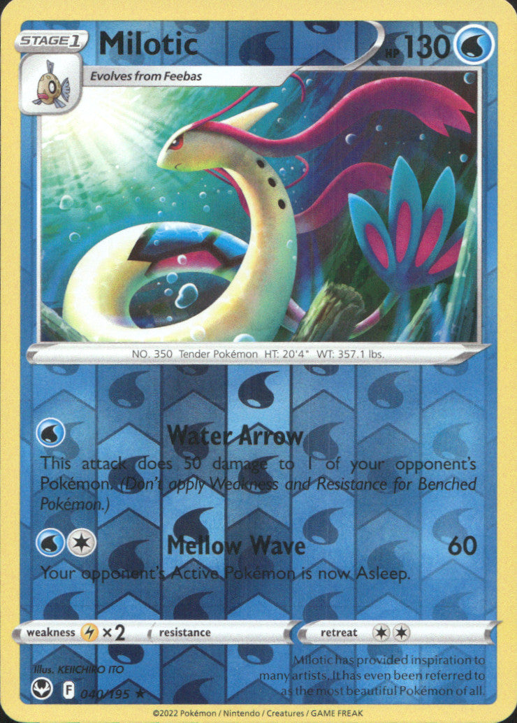 Milotic Reverse Holo Rare SWSH12: Silver Tempest 040/195 NM