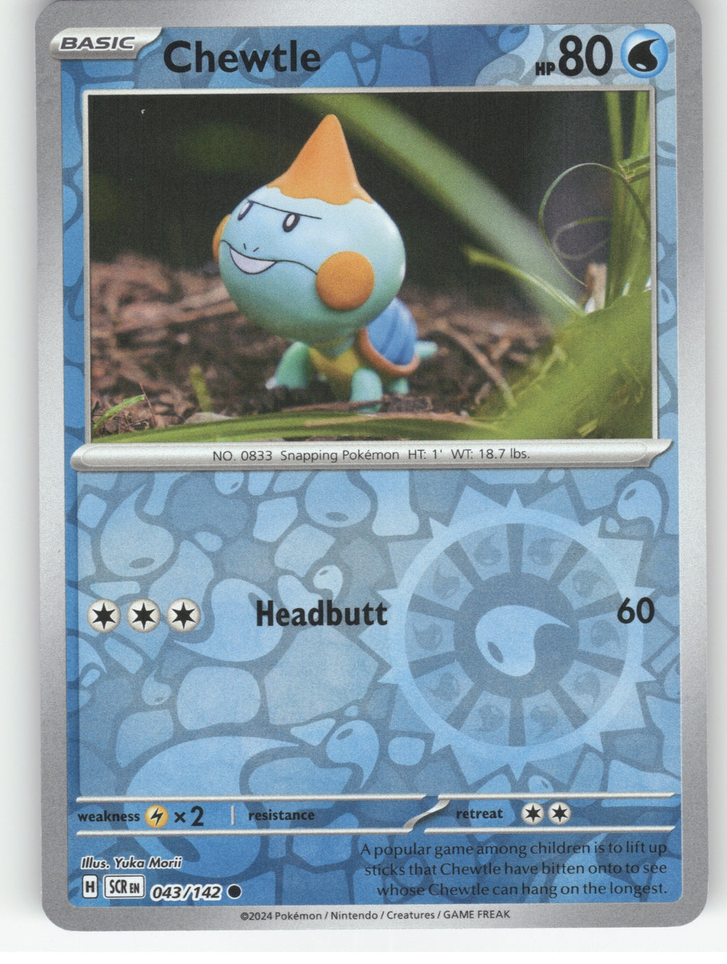 Chewtle Reverse Holo Common SV07: Stellar Crown 043/142 NM