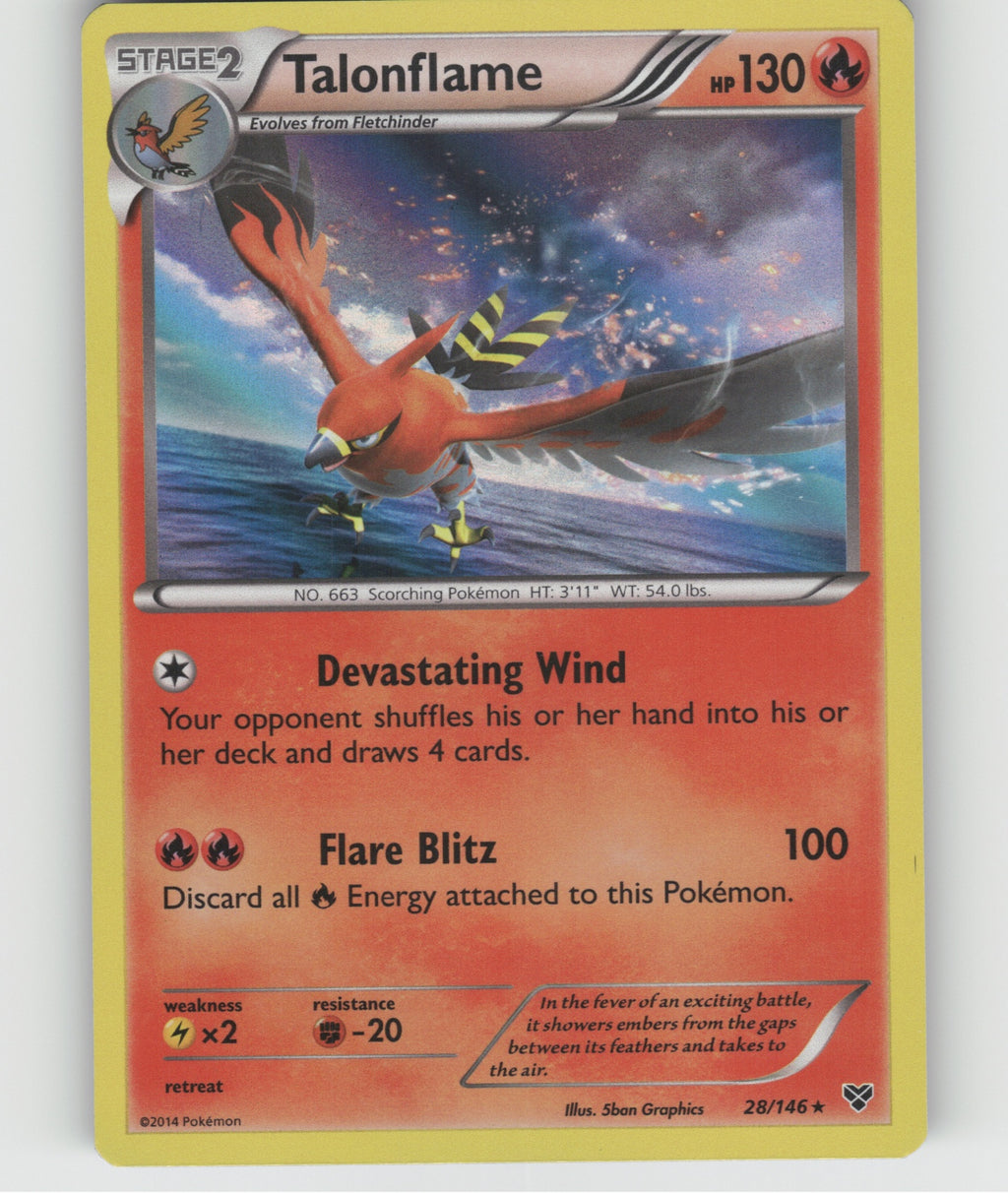 Talonflame Holo Rare XY Base Set 28/146 NM