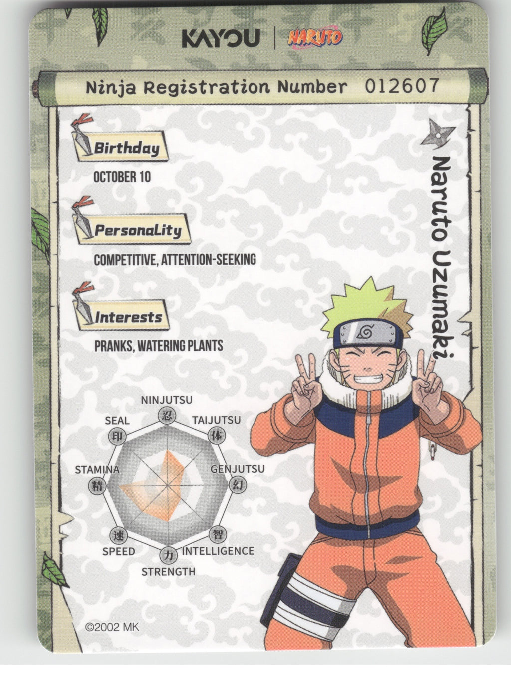 Naruto Uzumaki Base SR Earth Scroll Series 2 007L2 NM back