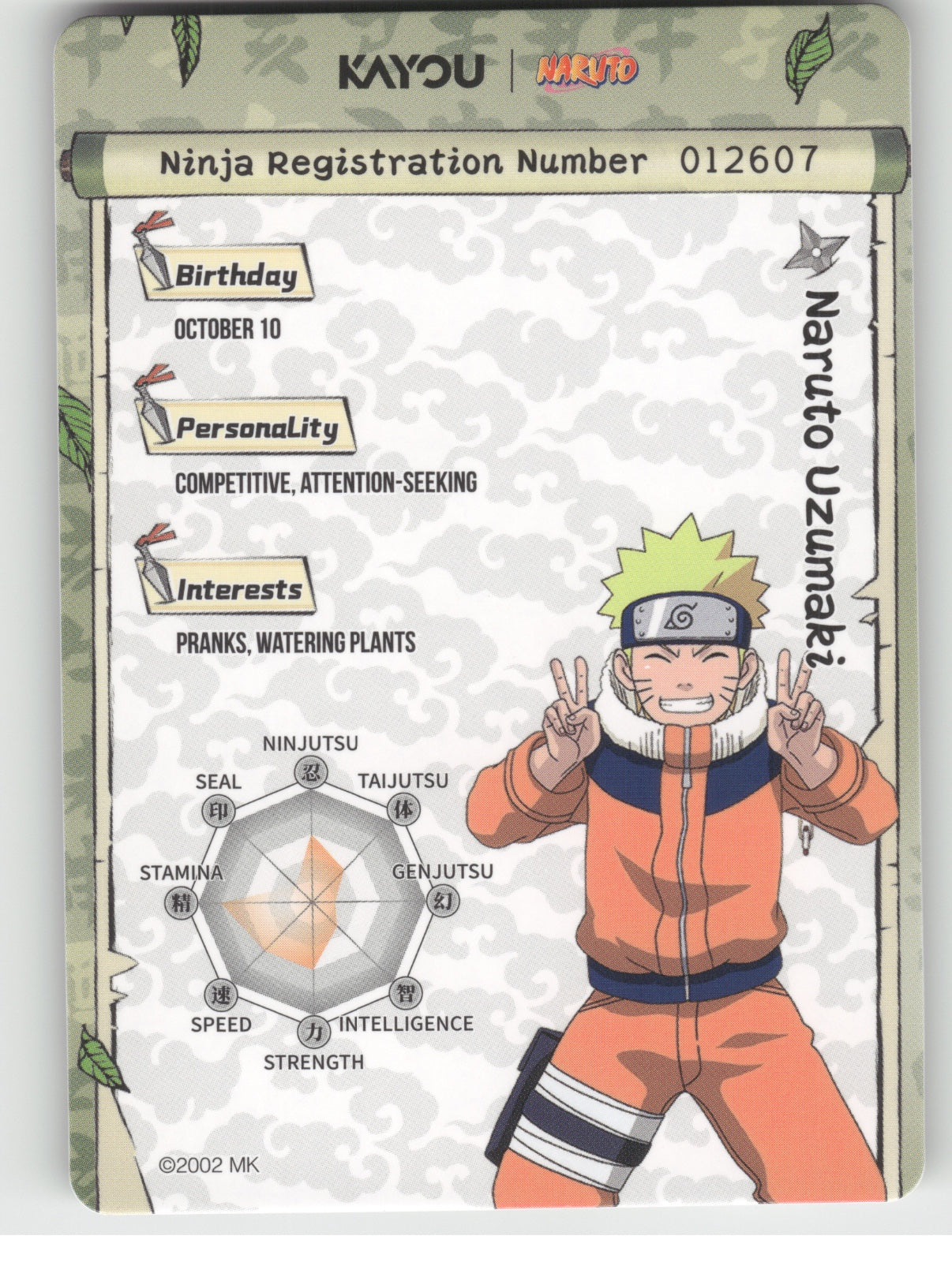 Naruto Uzumaki Base SR Earth Scroll Series 2 007L2 NM back