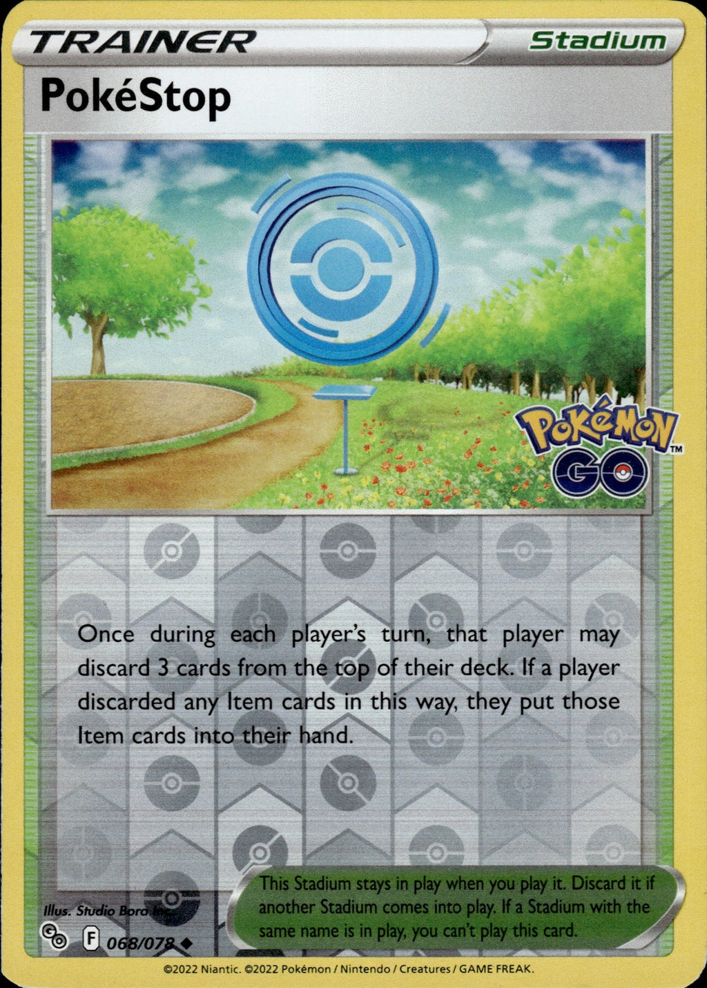 PokeStop Reverse Holo Uncommon Pokemon GO 068/078 NM