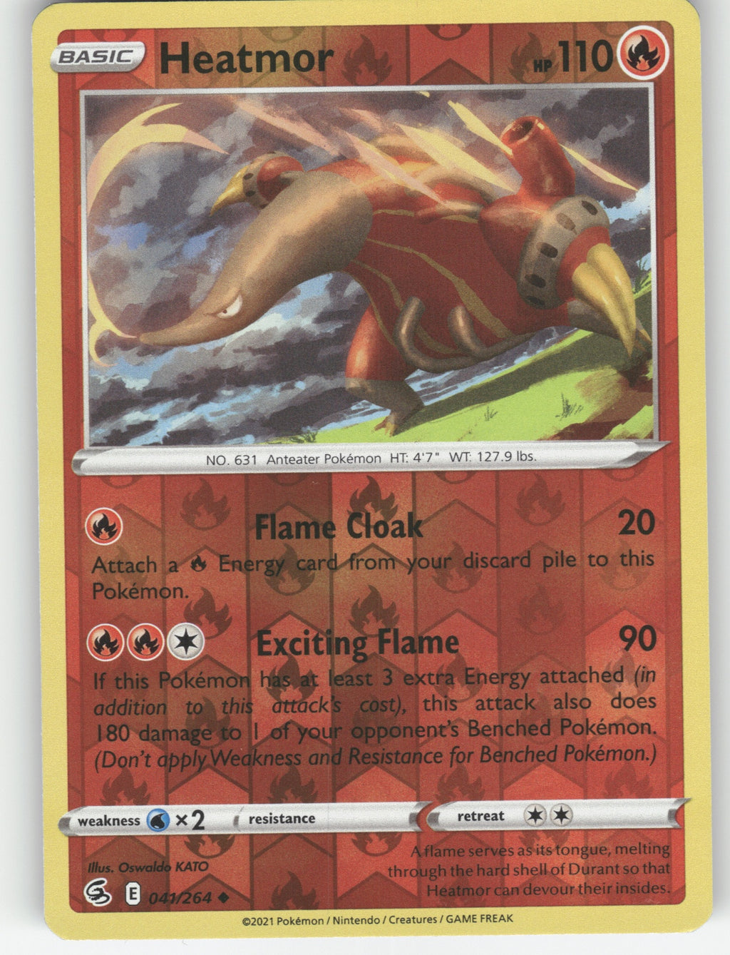 Heatmor Reverse Holo Uncommon SWSH08: Fusion Strike 041/264 NM