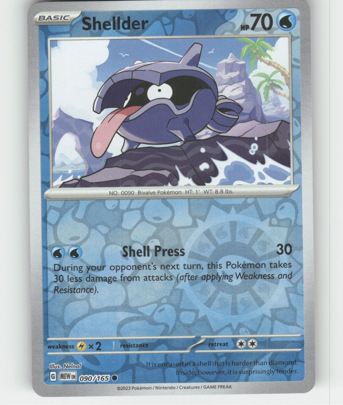 Shellder Reverse Holo Common SV: Scarlet & Violet 151 090/165 NM