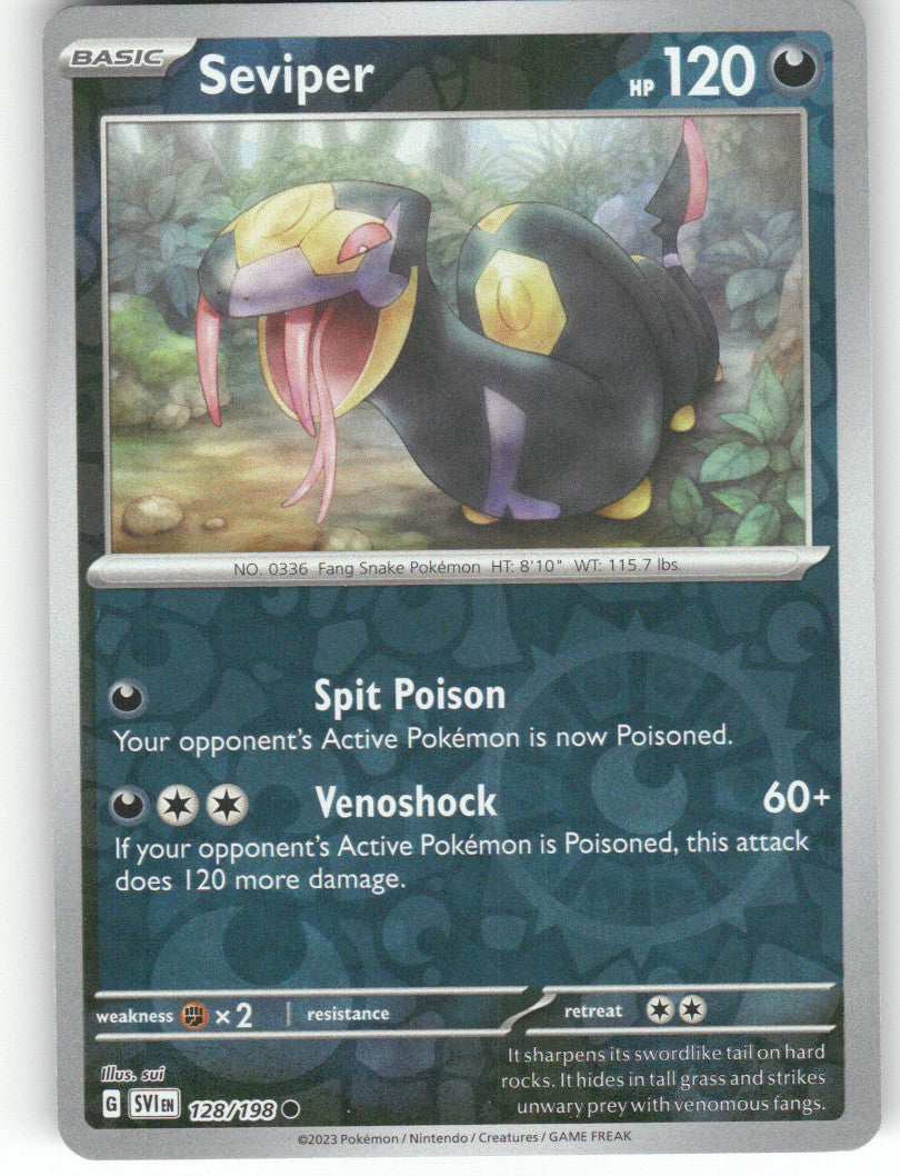 Seviper Reverse Holo Common SV01: Scarlet & Violet Base Set 128/198 NM