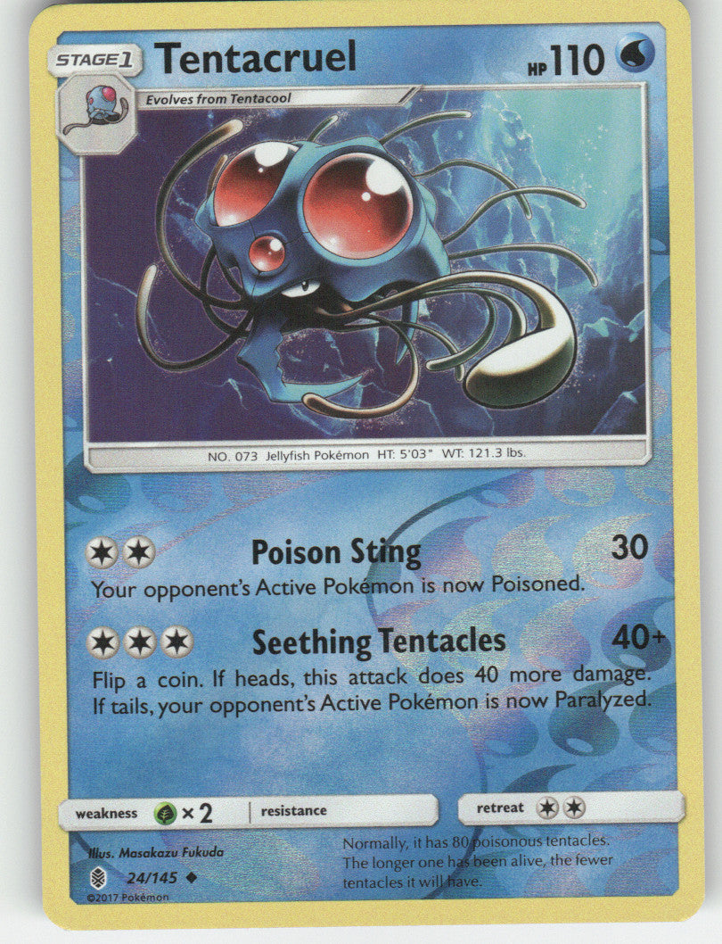 Tentacruel Reverse Holo Uncommon SM - Guardians Rising 24/145 NM