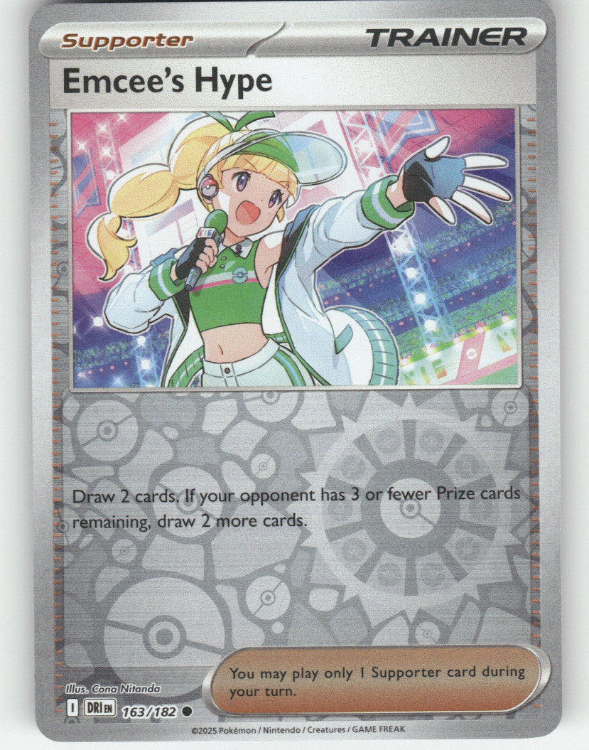 Emcee's Hype Reverse Holo Common SV10: Destined Rivals 163/182 NM