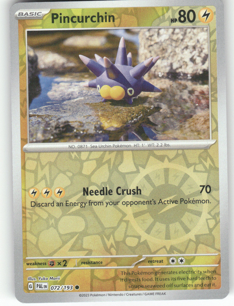 Pincurchin Reverse Holo Common SV02: Paldea Evolved 072/193 NM