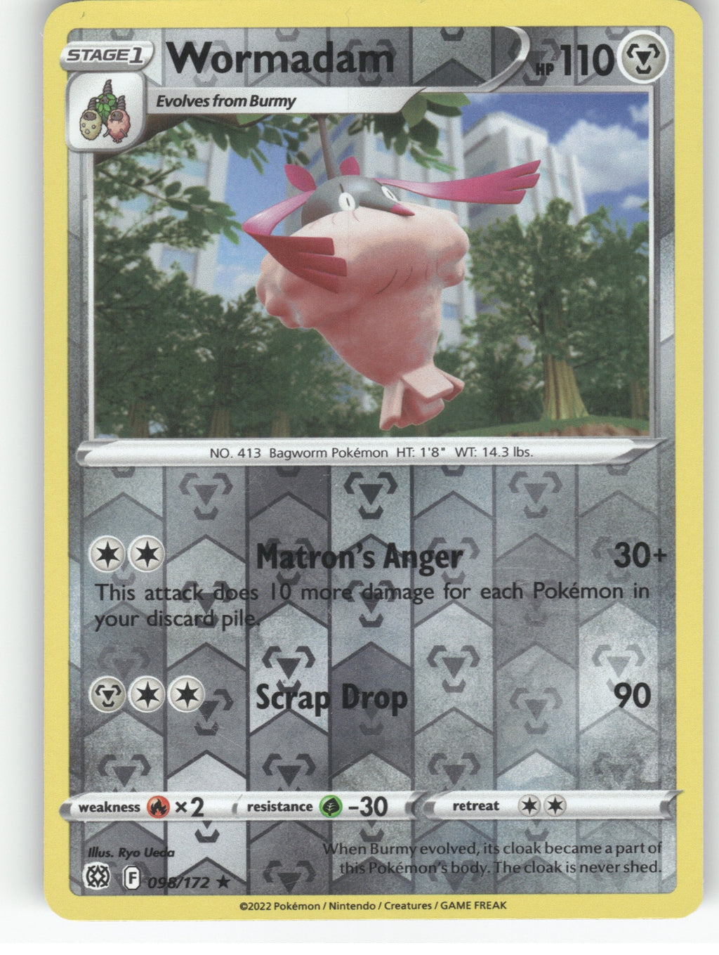 Wormadam (98) Reverse Holo Rare SWSH09: Brilliant Stars 098/172 NM