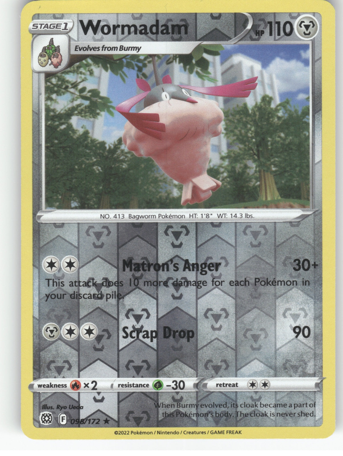 Wormadam (98) Reverse Holo Rare SWSH09: Brilliant Stars 098/172 NM
